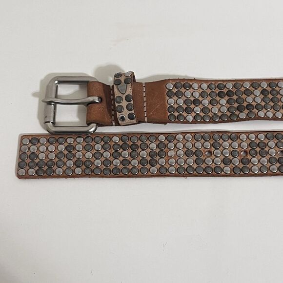 Hollywood Trading Company HTC Studded Leather Belt Italy Unisex Size 95/38 VTG main image 6
